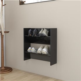 vidaXL Armoire à chaussure murales noir brillant bois d'ingénierie