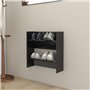 vidaXL Armoire à chaussure murales noir brillant bois d'ingénierie