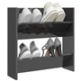 vidaXL Armoire à chaussures murale gris brillant bois dingénierie