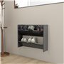 vidaXL Armoire à chaussures murale gris brillant bois d'ingénierie