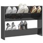 vidaXL Armoire à chaussures murale gris brillant bois d'ingénierie