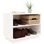 vidaXL Armoire à chaussures Blanc 60x34x45 cm Bois de pin massif