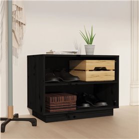 vidaXL Armoire à chaussures Noir 60x34x45 cm Bois de pin massif