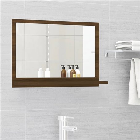 vidaXL Miroir de bain Chêne marron 60x10