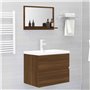 vidaXL Miroir de bain Chêne marron 60x10,5x37 cm Bois d'ingénierie