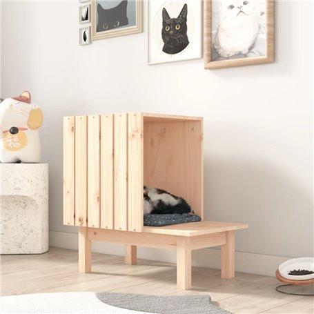 vidaXL Maison pour chat 60x36x60 cm Bois de pin massif