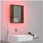 vidaXL Armoire à miroir LED de salle de bain chêne fumé 40x12x45 cm