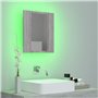 vidaXL Armoire à miroir LED de salle de bain sonoma gris 40x12x45 cm