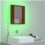 vidaXL Armoire à miroir LED de salle de bain chêne marron 40x12x45 cm