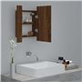 vidaXL Armoire à miroir LED de salle de bain chêne marron 40x12x45 cm