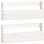 vidaXL Étagères à chaussures murales 2 pcs Blanc 59x9x23 cm Pin massif