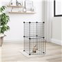 vidaXL Cage animaux de compagnie à 8 panneaux et porte Noir 35x35 cm