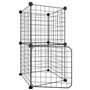 vidaXL Cage animaux de compagnie à 8 panneaux et porte Noir 35x35 cm