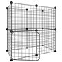 vidaXL Cage animaux de compagnie à 12 panneaux et porte Noir 35x35 cm