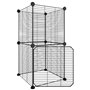 vidaXL Cage animaux de compagnie à 8 panneaux et porte Noir 35x35 cm