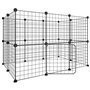 vidaXL Cage animaux de compagnie à 20 panneaux et porte Noir 35x35 cm