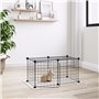 vidaXL Cage animaux de compagnie à 8 panneaux et porte Noir 35x35 cm