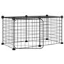 vidaXL Cage animaux de compagnie à 8 panneaux et porte Noir 35x35 cm