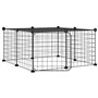 vidaXL Cage animaux de compagnie à 12 panneaux et porte Noir 35x35 cm