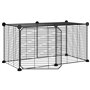 vidaXL Cage animaux de compagnie à 8 panneaux et porte Noir 35x35 cm