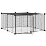 vidaXL Cage animaux de compagnie à 12 panneaux et porte Noir 35x35 cm