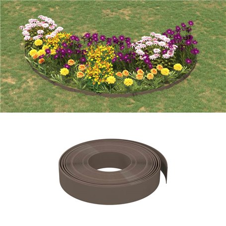 vidaXL Bordures de jardin 3 pcs marron 10 m 10 cm polyéthylène