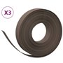 vidaXL Bordures de jardin 3 pcs marron 10 m 10 cm polyéthylène