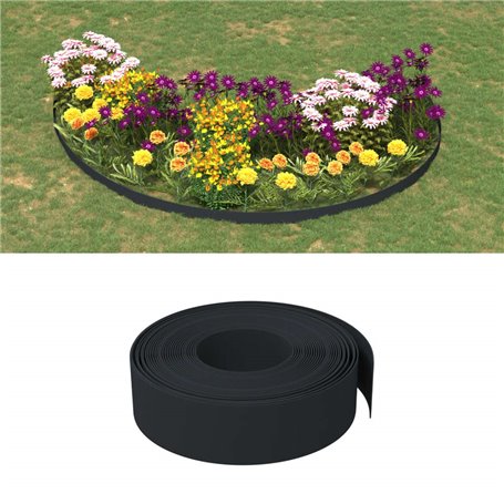 vidaXL Bordures de jardin 2 pcs noir 10 m 15 cm polyéthylène