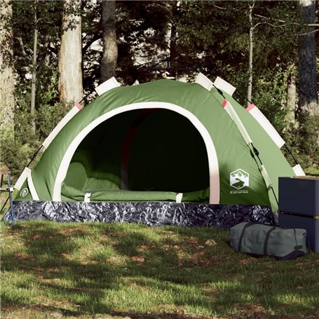 vidaXL Tente de camping 2 personnes vert libération rapide