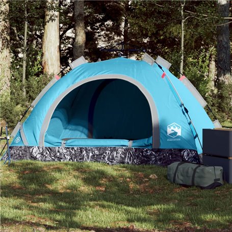 vidaXL Tente de camping 2 personnes bleu libération rapide