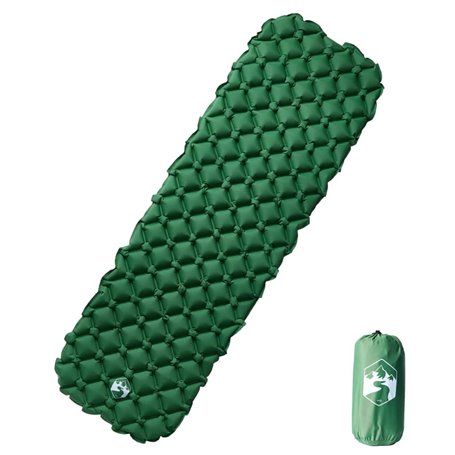 vidaXL Matelas de camping gonflable 1 personne vert 190x58x6 cm