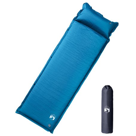 vidaXL Matelas de camping autogonflant oreiller 1 personne turquoise