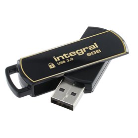 Integral 8GB Secure 360 Encrypted USB 3.0 lecteur USB flash 8 Go USB Type-A 3.2 Gen 1 (3.1 Gen 1) Noir