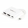 StarTech.com Adaptateur multiport USB-C vers HDMI 4K avec USB Power Delivery et port USB-A - Blanc