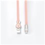 C ble lapin USB/micro USB plat1m rose - Connecteurs en zinc