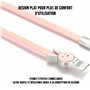 C ble lapin USB/micro USB plat1m rose - Connecteurs en zinc