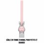 C ble lapin USB/micro USB plat1m rose - Connecteurs en zinc