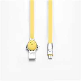 C ble Poule USB/micro USB plat 1m jaune - Connecteurs en zinc