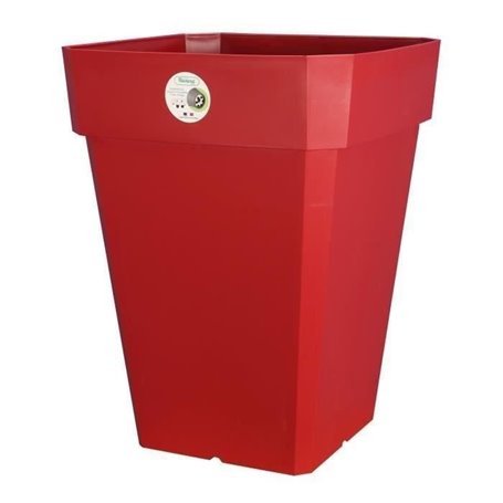 RIVIERA Pot carré Soleilla en plastique 39x39x53cm - 49l - Rouge