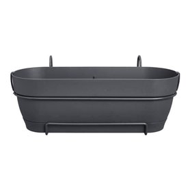 Elho Vibia Campana Balconniere Allin1 50 - Noir - L 50 x B 26 x H 17 cm - Balcon - 100% recyclé