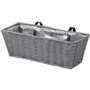 Jardiniere - Faux rotin - Gris - 48 cm - SMART GARDEN