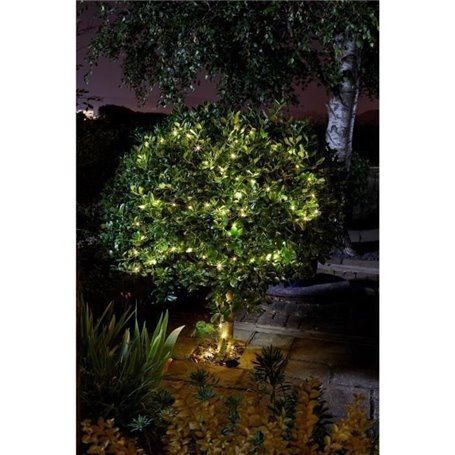 Guirlande solaire extérieure LUCIOLE 200 leds blanc chaud - SMART GARDEN - 21.9m