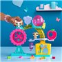 BANDAI - Littlest Pet Shop - Coffret Fun Factory - Ensemble de jeu avec 2 animaux, décor et accessoires - BF00519