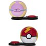 2 Poké Balls avec leur Pokémon et 6 disques d'attaques - BANDAI - Pokémon - Poké Ball attaque surprise Pikachu vs Arcko 