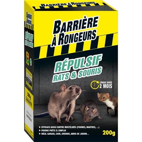 Répulsif Rats & Souris - Barriere a Rongeurs - Poudre 200 g