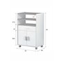 Meuble micro-ondes TIDY - Blanc artik béton - 2 Portes + 1 Tiroir - L92 x H59 x P40 cm