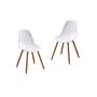 Lot de 2 chaises de jardin en PP - Blanc - 50 x 55 x 85