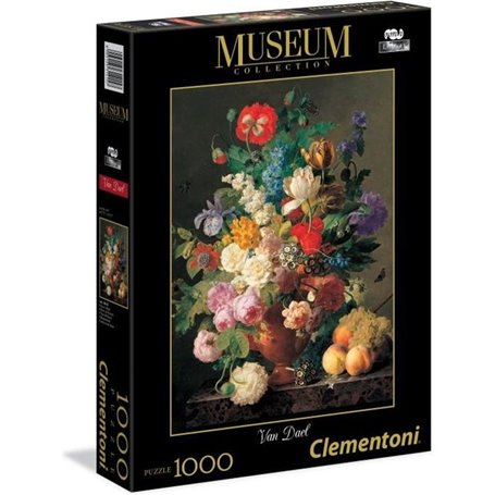 Clementoni  - Puzzle 1000 pieces Van Dael : Vase de Fleur - Collection Museum -A partir de 10 ans