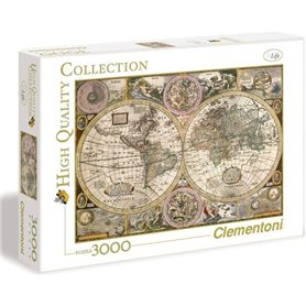 Clementoni - Puzzle Carte Antique - 3000 pieces - A partir de 10 ans - Fabriqué en Italie