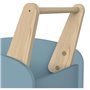 Chariot de rangement a roulettes - FIRMIANA - Style scandinave - Bleu orage et bois naturel - 49,8 x 35 x 52,5 cm - DEME